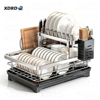 Égouttoir à vaisselle vertical en acier inoxydable le plus vendu avec support pour bols et assiettes, panier de séchage pour baguettes