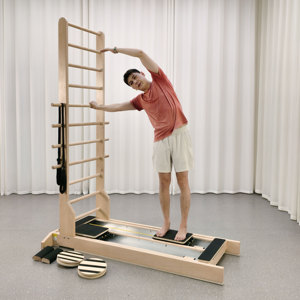 <span class=keywords><strong>Cama</strong></span> de Yoga para Entrenamiento de Estiramiento con Doble Riel Deslizante para <span class=keywords><strong>Pilates</strong></span> y Fitness - Product Image 4