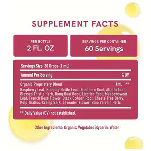 Compléments liquides à base de plantes pour l'équilibre hormonal féminin, gouttes pour les femmes, marque privée OEM, 60 ml, pour les troubles du cycle menstruel et la ménopause - Product Image 5