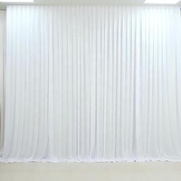 Kain Latar Belakang Putih Susu untuk Dekorasi Langit-langit Elegan, Tirai Panggung Pernikahan Zhuoyun, Kain Poliester Elastis Berbentuk Persegi