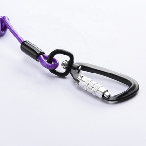 フックとキーリング付きのカスタム機能格納式PVCコーティングステンレス鋼伸縮性コイルツールストラップ - Product Image 5