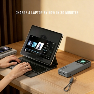 <span class=keywords><strong>Batterie</strong></span> <span class=keywords><strong>externe</strong></span> de voyage haute capacité de qualité supérieure 20000mAh 100W Charge rapide Chargeur portable avec câble intégré 73Wh - Product Image 2
