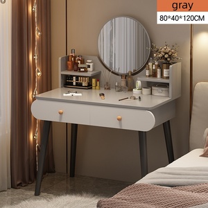 Modern Minimalist <strong>Dressing</strong> <strong>Table</strong> with Mirror and Storage for <strong>Small</strong> Bedrooms - Product Image 3