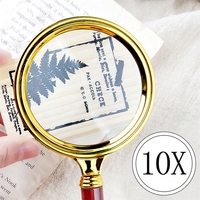 70/80/90/100mm Handheld 10X Magnifier Magnifying Glass Loupe Reading Jewelry Elderly Microscope Portable Eye
