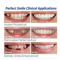 Juego de dentaduras decorativas temporales de segunda generación, blanqueamiento de sonrisa de plástico, higiene bucal multiusos