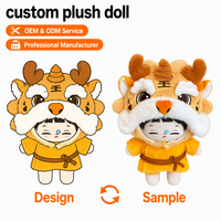 Peluche Tigre Personnalisée OEM ODM, Jouet en Peluche Mignon pour Garçon, Figurine en Costume Traditionnel, Cadeau Kawaii pour le Nouvel An Chinois, Marchandise Anime pour Enfants