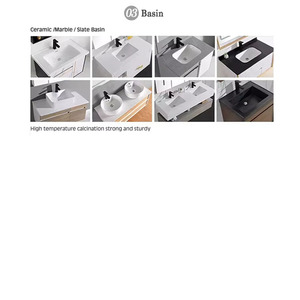 Ensemble de meubles de salle de bain sur pied Housen au design personnalisé avec miroir à portes battantes et armoire latérale - Product Image 5