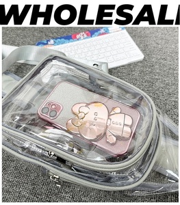 <b>PVC</b> Crossbody Bag Transparent Lightweight Waterproof Buckle Closure Street Fashion for Men/Women Commuting Casual Outings Single - Product Image 4