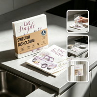 Chiffon de cuisine suédois en coton et pâte de bois biodégradable personnalisé pour fournisseur, chiffon de cuisine suédois en cellulose réutilisable OEM