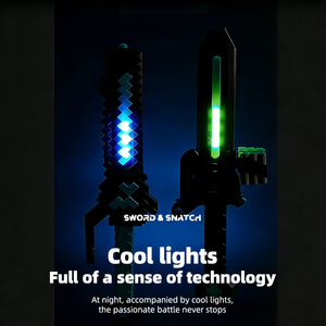 Lampe de nuit de style <span class=keywords><strong>épée</strong></span> à pixels LED Becho, <span class=keywords><strong>lanceur</strong></span> de balles molles pour enfants, jouets originaux, lampe d'ambiance de bureau détachable - Product Image 4