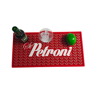 Tapete de Bar con Patrón Geométrico Rojo OEM ODM, Antideslizante, con Patrón en Relieve, Drenaje, Tapete Absorbente para Bar - Product Image 1