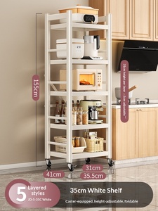 Estante Metálico <span class=keywords><strong>Ermo</strong></span> para Cocina, Estante de Almacenamiento Multicapa para Espacios Reducidos, Multifuncional para Horno y Microondas - Product Image 6