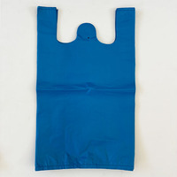 Sac de courses en plastique de 4 pieds, bleu, orange, blanc, vert, type T-shirt, avec poignée, imprimable ou non imprimé