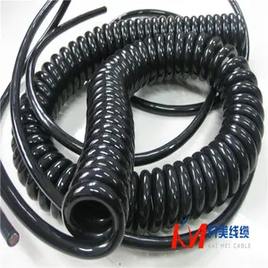 Spiral cable for mobile lighting vehicles Lighthouse lifting PU cable Video combination cable