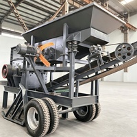 Concasseur mobile à mâchoires/marteaux sur roues, machine de fabrication de sable, concasseur de pierres portable pour la construction, galets de rivière, calcaire