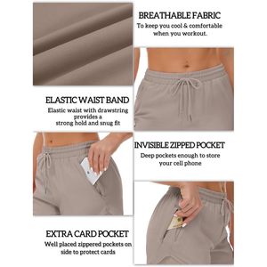 Pantaloncini da donna Premium sport Fitness Yoga con rivestimento elastico da palestra 3 tasche con cerniera per corsa e allenamento - Product Image 5