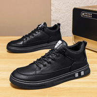 Chaussures de sport pour hommes en cuir PU et mesh, style tendance, décontractées, respirantes, à porter en toutes saisons, chaussures de course tendance