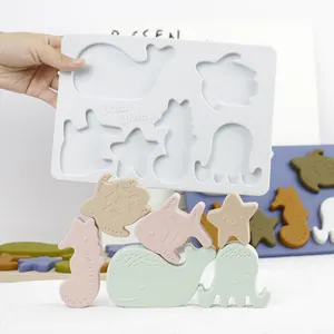 PISSEN Động Vật Biển Đại Dương Silicone Jigsaw Puzzles Toddler Giáo Dục Phát Triển Đồ Chơi Bé Montessori Học Puzzle