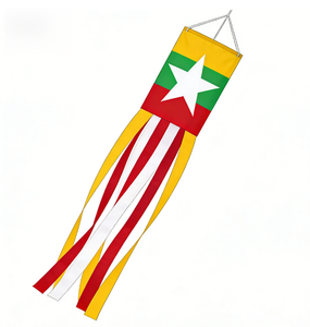 Vente en gros de chaussettes de vent personnalisées avec drapeau Jordanien, en polyester, numériques, pour l'extérieur, festives, durables, avec motifs personnalisés, accessoires de suspension - Product Image 4