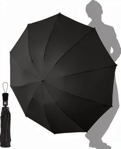 <span class=keywords><strong>Parapluie</strong></span> pliant coupe-vent Chakipee - <span class=keywords><strong>Parapluie</strong></span> inversé automatique noir pour femmes et hommes <span class=keywords><strong>XXL</strong></span> compact 10 baleines 210T - Product Image 1