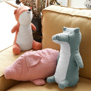 Suave ramio Animal relleno pingüino conejo búho jirafa rinoceronte oso perezoso felpa almohada bebé comodidad peluche muñeca sofá Decoración - Product Image 4