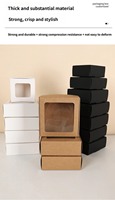Petite boîte cadeau rigide biodégradable avec fenêtre en PET, en papier kraft brillant personnalisé pour cadre photo, bougie, savon, avion