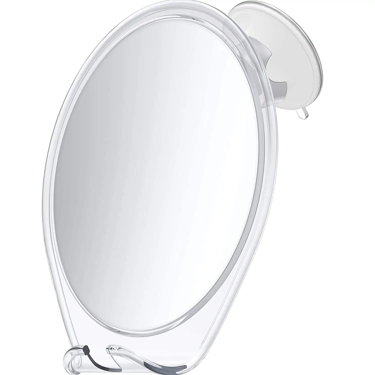 Espelho anti-neblina para chuveiro, revestimento anti-embaçamento com sucção, suporte da lâmina e espelho de barbear giratório