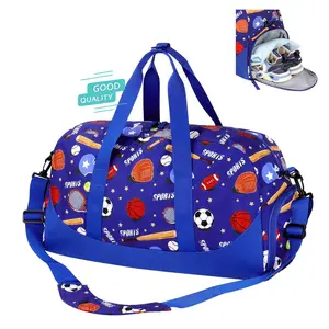 Çocuklar silindir çanta erkek kız seyahat seyahat çantası çocuk haftasonu spor spor ayakkabı bölmesi ile hafta sonu çanta taşımak