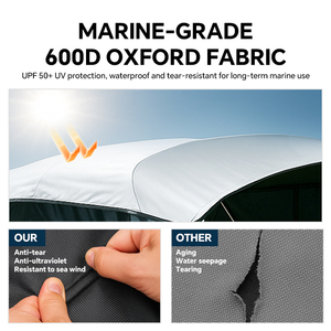 Capote <span class=keywords><strong>de</strong></span> bateau NHCX avec panneaux latéraux et arrière en maille, auvent marin anti-UV pour pontons et bateaux <span class=keywords><strong>de</strong></span> pêche - Product Image 2