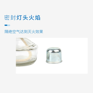 Lámpara de Alcohol de 100 ml, Vidrio Grueso, Tapa Metálica, Equipo de Calentamiento para Laboratorio - Product Image 1