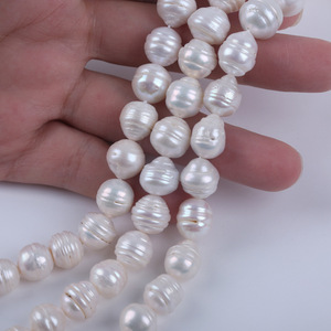 Perles de riz d'eau douce naturelles Zhuji en gros, 11-12 mm, 18 cm, barre courte, accessoires de bijoux DIY, perles en vrac - Product Image 3