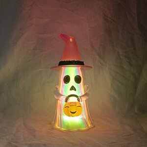 Jouet à presser lumineux LED d'Halloween, fantôme dans une citrouille, jouet anti-stress, fournitures de fête, cadeau pour enfants - Product Image 2