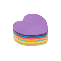 Bloc-notes autocollant en forme de cœur fluorescent 5 couleurs du fabricant, 7x7cm, 100 feuilles, mémo adhésif haute viscosité