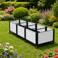 Jardinière rectangulaire en rotin synthétique Zhongheju, auto-arrosante, avec trou de drainage, écologique, légère et durable