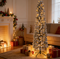 Arbre de Noël Artificiel Moderne de Luxe Premium 2026 de Haute Qualité, Vente en Gros Direct Usine, 7,5 pieds, Lumières LED en PVC, Forme Réaliste