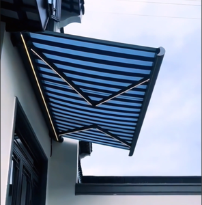 Toldo Retráctil Motorizado Blanco para Patio Exterior, Luz LED Impermeable, Parasol para Ventana, Refugio, Vela de PVC a Través de Control Remoto - Product Image 4