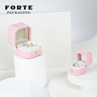 Boîte à bagues en velours solide, boîte à bijoux en papier, cadeau, sac à bijoux, boîte octogonale avec logo, Offre Spéciale