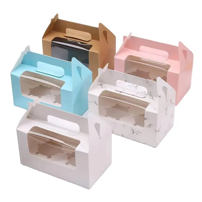 折りたたみケーキボックス折りたたみ紙包装窓付き高級ケーキ包装卸売カスタマイズケーキボックス