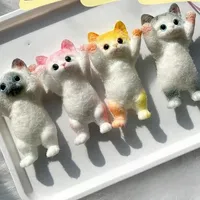 Jouet Squishy Chaton Viral, Chat Réaliste Floqué, Jouet à Presser en TPR Souple, Anti-stress Animal pour Décoration Esthétique de Chambre, de Bureau, Cadeau pour Adulte