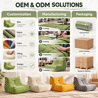 Canapé compressé respirant en faux daim vert matcha, sans accoudoirs, avec dossier matelassé à niveaux, garnissage généreux et assise spacieuse