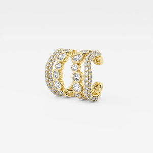 1 1/4 Ctw Round Lab Grown Diamond <b>Fashion</b> <b>Cuff</b> <b>Earrings</b> Elegant Modern Jewelry For Everyday Wear And Special Occasions - Product Image 6