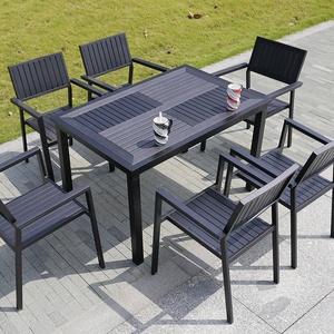 <b>Outdoor</b> Picnic <b>Table</b> Set Wood Restaurant <b>Tables</b> and Chairs Coffee <b>Table</b> and Set for Restaurant and Resort Hotel OTF-64 Supports - Product Image 5