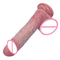 Consolador vibrador de empuje para mujer, juguetes para adultos, consolador con ventosa de silicona realista, estimulación vaginal Anal del punto G, juguete sexual para adultos