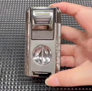 Outil à cigare tout-en-un tendance Briquet au <span class=keywords><strong>butane</strong></span> avec coupe-cigare en forme de V - Product Image 1
