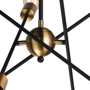 Mi Siècle moderne nordique ampoule <span class=keywords><strong>spoutnik</strong></span> <span class=keywords><strong>lustre</strong></span> En Laiton doré pendentif lumière - Product Image 5