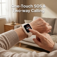 Montre GPS 4G pour personnes âgées avec détection de chute et bouton d'alarme SOS, prise en charge de la surveillance de la fréquence cardiaque et de l'oxygène sanguin