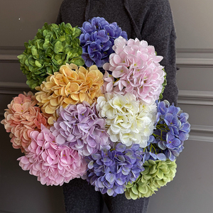 Flores Artificiales de Hortensia de Seda <span class=keywords><strong>Baratas</strong></span> de Fábrica M-1024, <span class=keywords><strong>Hortensias</strong></span> Moradas, Blancas y Azules para Decoración del Hogar, Bodas y Fiestas - Product Image 2