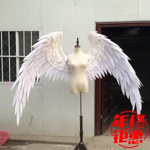 white red cartoon feather angel wings Fashion show Displays wedding shooting props Cosplay game costume Catwalk model wings
