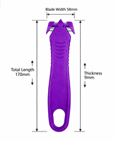 Ouvre-boîte de sécurité, couteau à lame cachée en plastique antidérapant violet, outil de coupe manuel portable pour l'ouverture de cartons