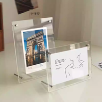 Support de bureau moderne personnalisé en acrylique transparent multifonctionnel pour photos et documents avec support à vis en métal